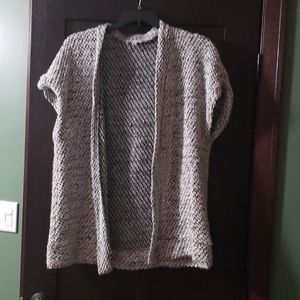 Short sleeve duster sweater
